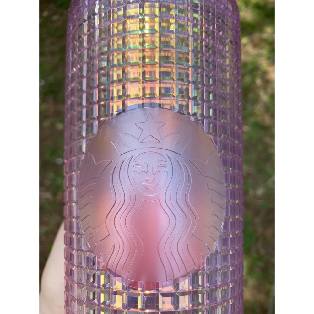 . Starbucks Pink Grid Disco Studded Tumbler/Cold Cup - Picture 3 of 6